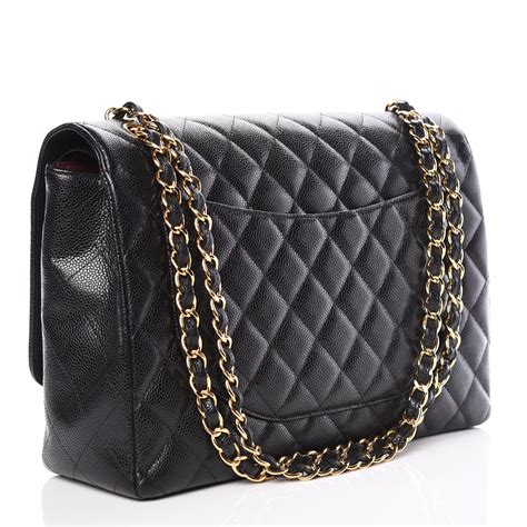 chanel caviar maxi|CHANEL Caviar Quilted Maxi Double Flap Black .